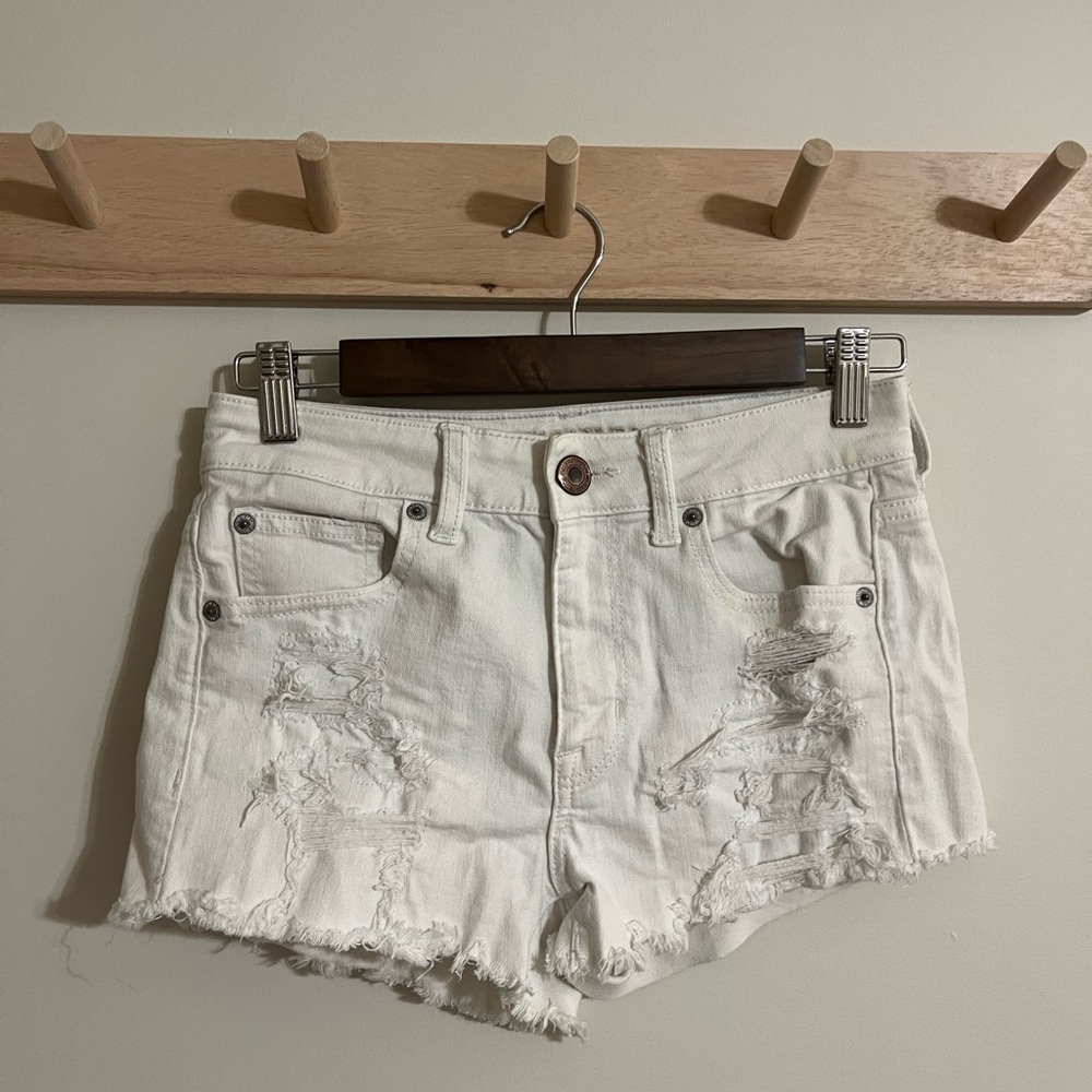 American Eagle White Denim Shorts